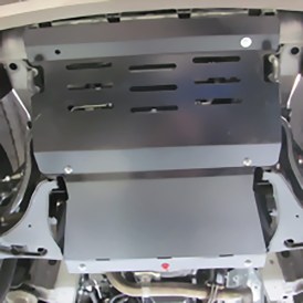 Unterfahrschutz Motor, Lenkung und Kühler 5mm Aluminium für den Mitsubishi Pajero V80 2007 bis 2011 